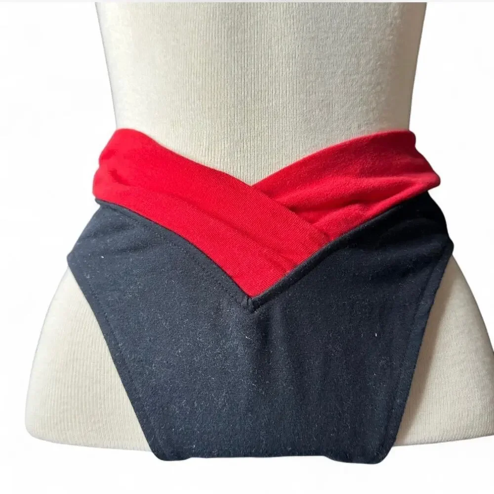 Vintage 80s/90s Bikini bottom Swimwear Red black cotton Women’s Size Med